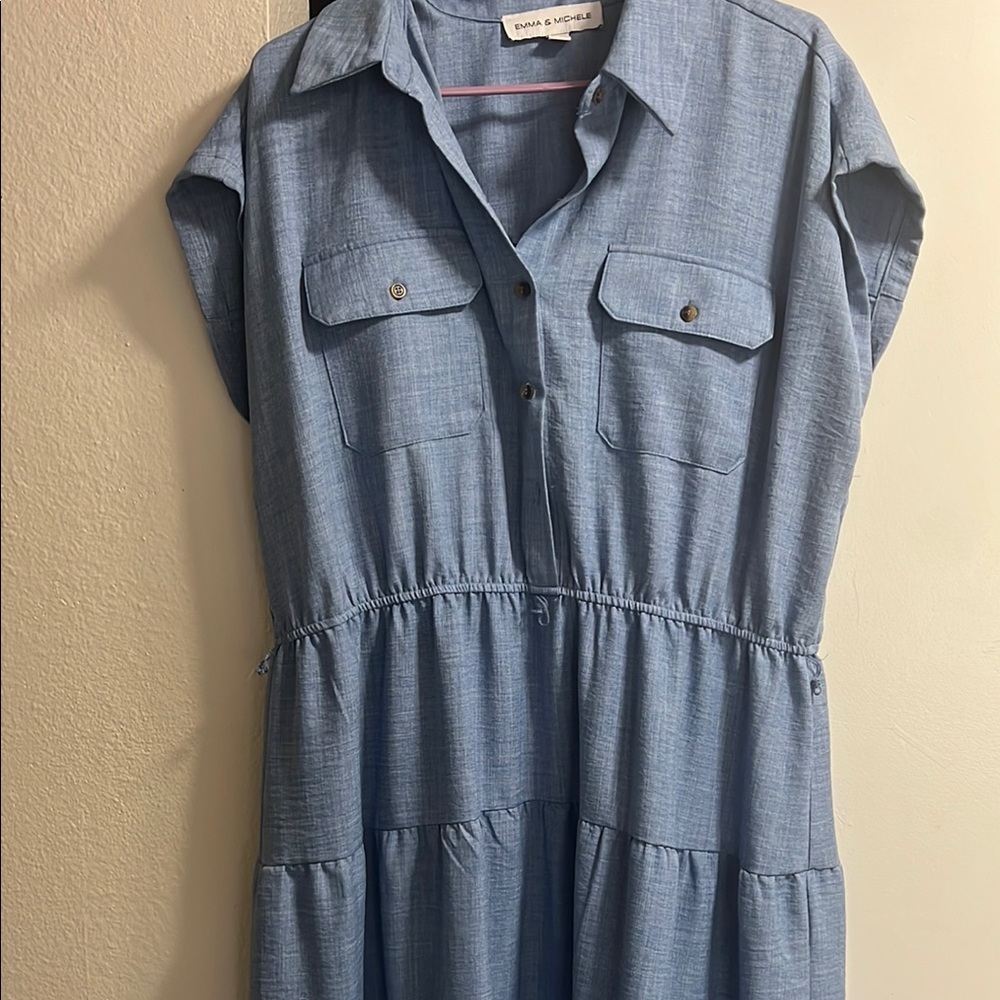 Emma & Michele Light Blue Collared Shirt